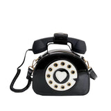 Telephone Shape Shoulder Crossbody Bag PU Leather Tote Messenger Bolsa