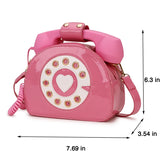 Pink Telephone Shape Shoulder Bag for Women