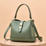 Temperament Bucket Bag Women's Spring Textured Shoulder Messenger Handbag