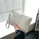 Temperament Envelope Bag Solid PU Evening Clutches Zipper Handbags for Women