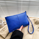 Temperament Envelope Bag Solid PU Evening Clutches Zipper Handbags for Women
