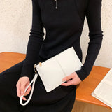 Temperament Envelope Bag Solid PU Evening Clutches Zipper Handbags for Women