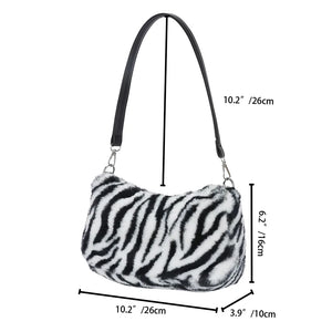 Plush Love Heart Underarm Bag for Women