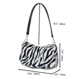 Plush Love Heart Underarm Bag for Women