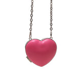 Heart Shape Mini Shoulder Bag PU Leather Women's Gift Chain Crossbody Bag