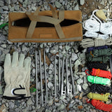 Canvas Tent Peg Storage Bag Waterproof Portable for Outdoor Hiking BBQ Tents