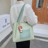 Leather Shoulder Bags Women Handbags High Quality Messenger Bucket