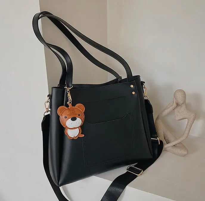 Leather Shoulder Bags Women Handbags High Quality Messenger Bucket
