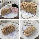 Texture Handbags Female Shoulder Bags Cloud Crossbody Bags Plush All-match