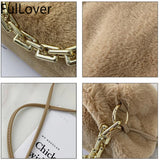 Texture Handbags Female Shoulder Bags Cloud Crossbody Bags Plush All-match