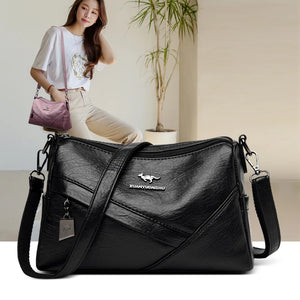 Leather Women Shoulder Bags Vintage Female Messenger Bag Handbag