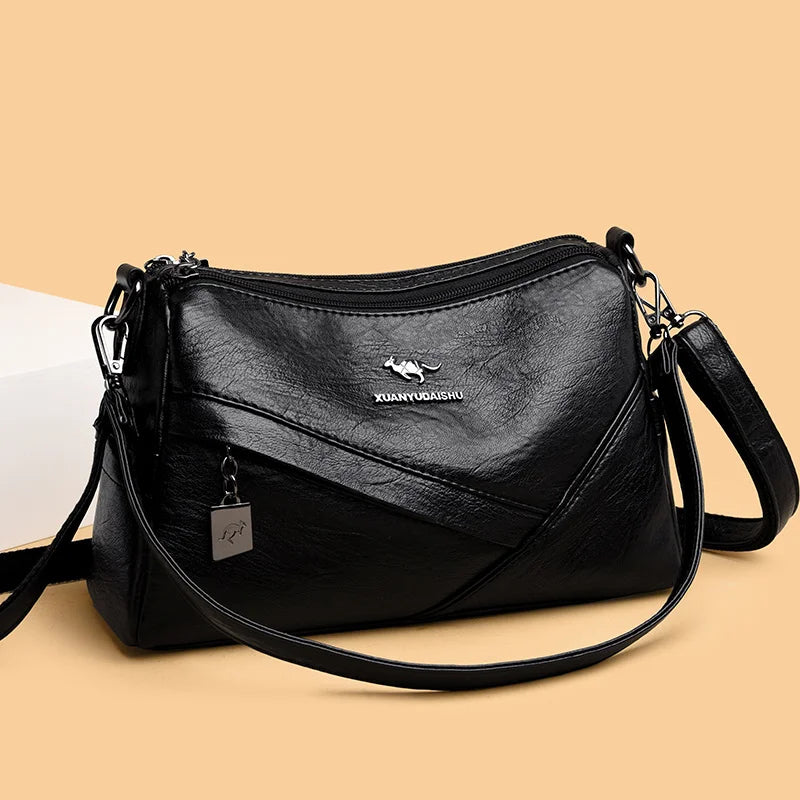 Leather Women Shoulder Bags Vintage Female Messenger Bag Handbag