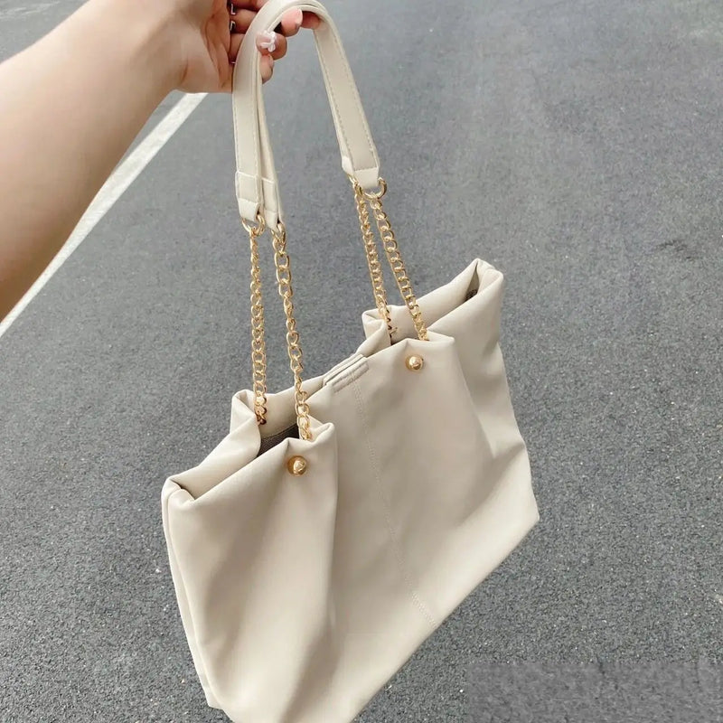 PU Leather Shoulder Bags Women Chain Underarm Totes