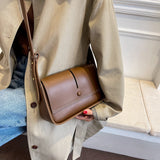 Vintage Square Handbag Women's PU Leather Crossbody Bag
