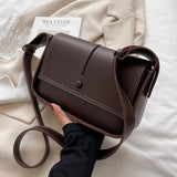 Vintage Square Handbag Women's PU Leather Crossbody Bag
