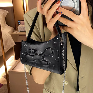 Pu Polka Dots Shoulder Bag Women Mini Chain Handbags