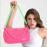 Fluorescent Mesh Crossbody Bag Chain Shoulder Bag