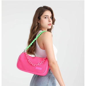 Fluorescent Mesh Crossbody Bag Chain Shoulder Bag