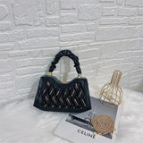 Beaded Chain Shoulder Bag Square Shape