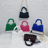 Beaded Chain Shoulder Bag Square Shape