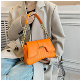 Texture Women Shoulder Bag Solid Pu Leather Handbags And Purses