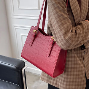 Textured Women's Shoulderbag Red Tote Bag