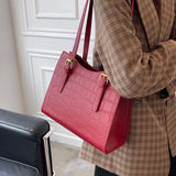 Textured Women's Shoulderbag Red Tote Bag