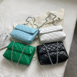 Textured Pu Leather Shoulder Bag Chain Crossbody Bags For Women