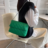 Textured Pu Leather Shoulder Bag Chain Crossbody Bags For Women