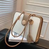 Textured Women's Shoulder Bag Large Capacity Vintage Ladies Commute Briefcases