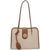 Textured Women's Shoulder Bag Large Capacity Vintage Ladies Commute Briefcases