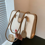 Textured Women's Shoulder Bag Large Capacity Vintage Ladies Commute Briefcases