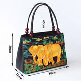 Thai Style Elephant Handbag Embroidered Canvas Shoulder Bag