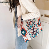 Canvas Knitting Bag Girls Wool Shoulder Bag