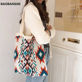 Canvas Knitting Bag Girls Wool Shoulder Bag