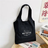 Thank You Mistress Print Shoulder Bags High Capacity Canvas Bag Student School B