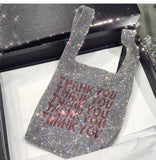 Sequins Small Tote Crystal Handbag Bling Lady Bucket Girls Purse