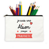 Atsem French Print Pencil Case School Stationery Storage Bags