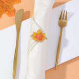 Maple Leaf Turkey Napkin Rings Thanksgiving Halloween Table Decor