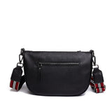 Cowhide Woman Chain Messenger Bag with Wide Single Strap