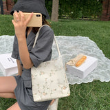 Summer Lace Embroidered Girl's Handbag One-shoulder Tote Bag