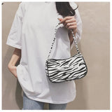 Cow Spot Canvas Shoulder Bag for Women Small Underarm Tote