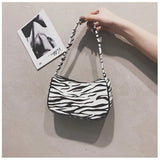 Cow Spot Canvas Shoulder Bag for Women Small Underarm Tote