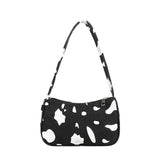 Cow Spot Canvas Shoulder Bag for Women Small Underarm Tote