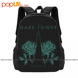 Dark Tower And Roses Backpack Large Capacity Travel Sports Bag