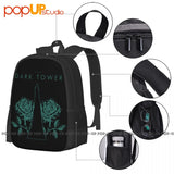 Dark Tower And Roses Backpack Large Capacity Travel Sports Bag
