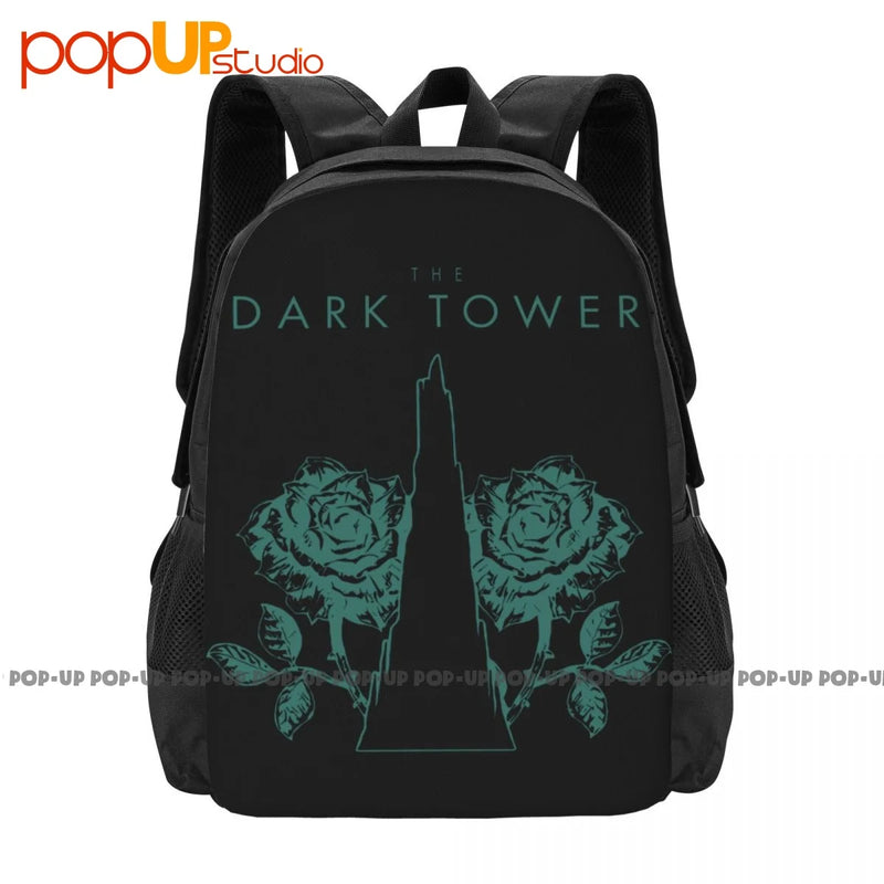 Dark Tower And Roses Backpack Large Capacity Travel Sports Bag