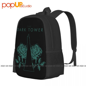 Dark Tower And Roses Backpack Large Capacity Travel Sports Bag