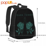 Dark Tower And Roses Backpack Large Capacity Travel Sports Bag