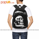 Skull Crow Backpack Large Capacity 3D Printing Multi-function